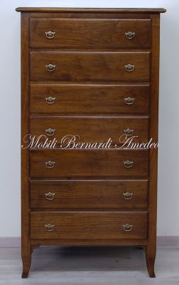 Cassettiera settimanale in legno massello di noce stile classico asolano veneto